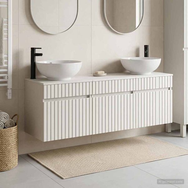 vidaXL Set kabinetov do kúpeľne 3 ks Biela 49 x 44,5 x 66,5 cm