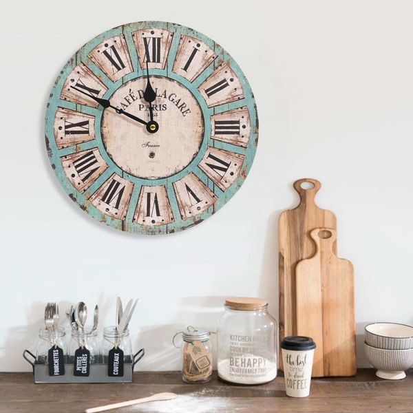 vidaXL Nástenné hodiny viacfarebné 30 cm MDF