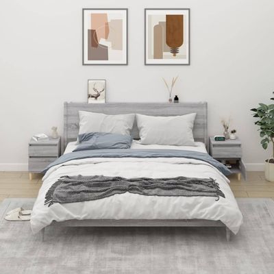 vidaXL Nočné stolíky 2 ks sivý dub sonoma 40x35x50 cm