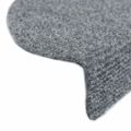 vidaXL Schodové rohože, samolepiace, 20 ks, 65x21x4 cm, svetlosivé, polkruhové, veľké
