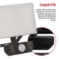 LED reflektor EMOS ZS2922 TAMBO so senzorom pohybu, 20 W, 2000 lm, čierny