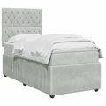 vidaXL LED boxspring posteľ s matracom Svetlosivá 80 x 200 cm Zamat