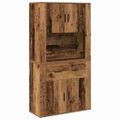 vidaXL Highboard Staré drevo 80 x 33 x 150 cm Kompozitné drevo