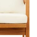 vidaXL Záhradná lavička s vankúšom Prírodný olej 115 x 65 x 71 cm
