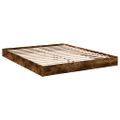vidaXL Posteľný rám bez matraca dymový dub 150x200 cm kompozitné drevo