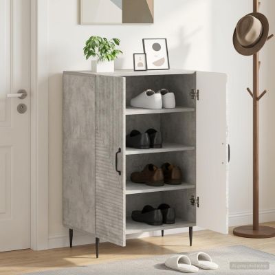 vidaXL Skriňa na topánky HAARLEM 59,5 x 39,5 x 89,5 cm Betónovo sivá