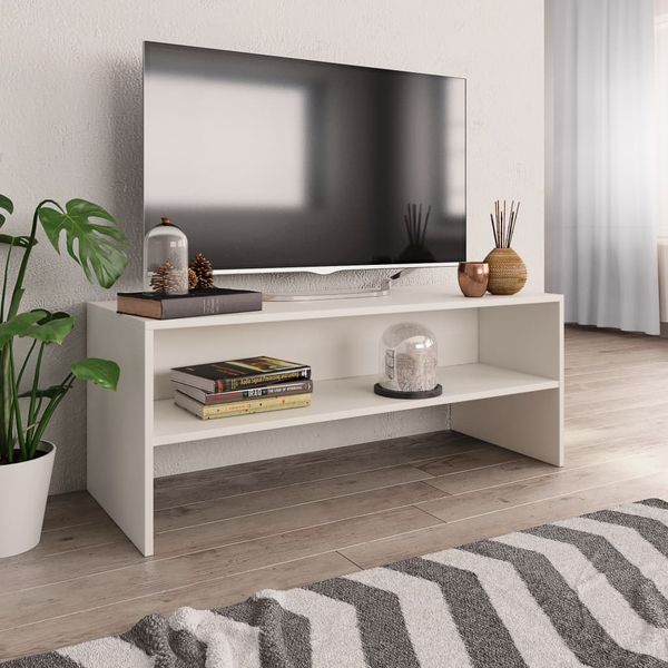 vidaXL TV skrinka, biela 100x40x40 cm, kompozitné drevo