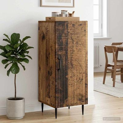 vidaXL Servírovacia skriňa Staré drevo 33 x 34,5 x 89,5 cm