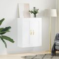 vidaXL Nástenná skrinka lesklá biela 69,5x34x90 cm kompozitné drevo