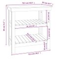 vidaXL Pracovná lavica biela 78,5x50x80 cm masívna borovica
