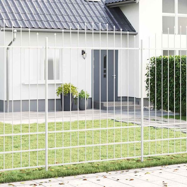 vidaXL Záhradný plot 4 pcs Biela 170 x 225 cm