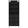 vidaXL Highboard Čierny dub 69,5 x 34 x 180 cm Kompozitné drevo