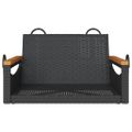vidaXL Hojdacia lavica čierna 63x62x40 cm polyratan