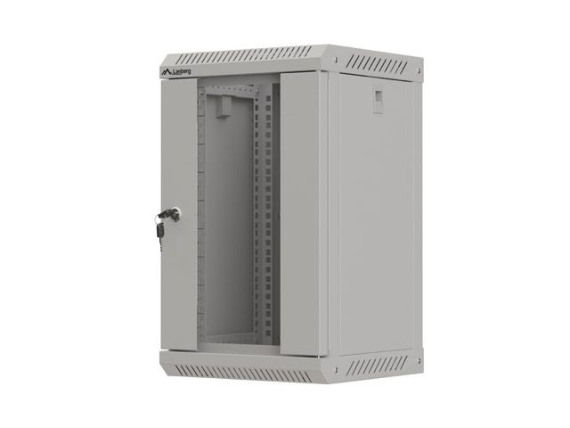 LANBERG RACKOVÁ SKRIŇA 10'' NÁSTENNÁ 9U/300X300 (FLAT PACK) S PRESKLENÝMI DVERAMI ŠEDÁ