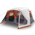 vidaXL Rodinný stan s LED, 10 osôb, svetlosivo oranžový, rýchloupínací