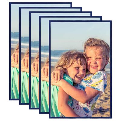 vidaXL Fotorámiky na stôl, koláž 5 ks, modré 10x15 cm, MDF