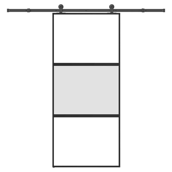 vidaXL Posuvné dvere s kovaním tvrdené sklo a hliník úzke 90x205 cm