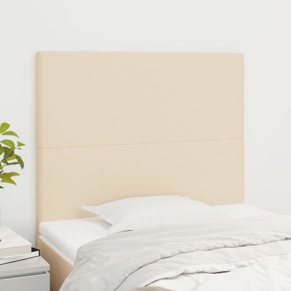 vidaXL Čelo postele krémové 80x5x118/128 cm látkové