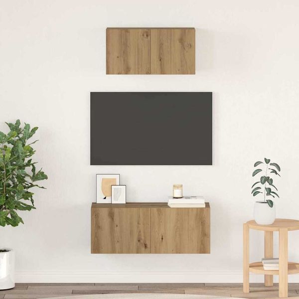vidaXL Zostava TV skriniek 2 pcs Remeselný dub Kompozitné drevo