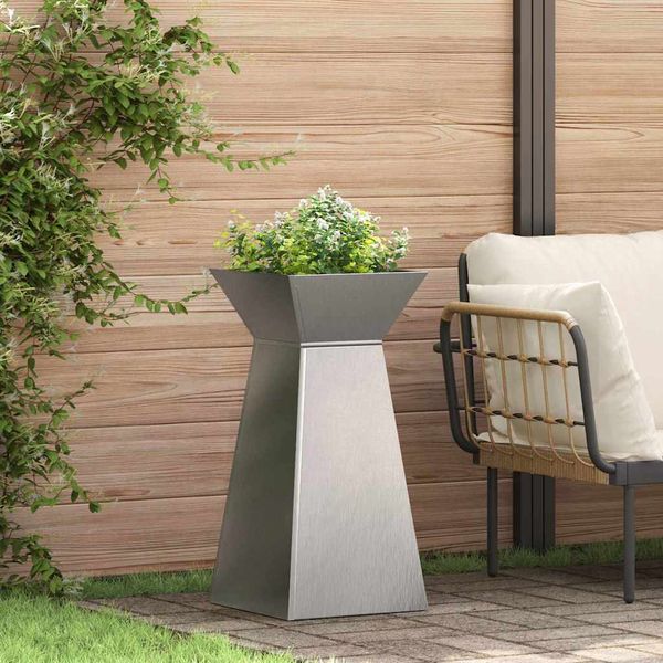 vidaXL Stĺpový kvetináč 2 pcs Strieborná 35 x 35 x 73 cm
