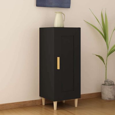vidaXL Komoda čierna 34,5x34x90 cm spracované drevo