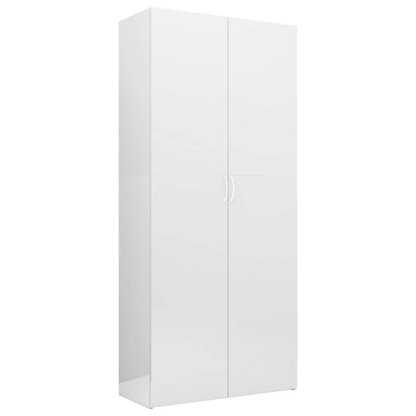 vidaXL Úložná skrinka, lesklá biela 80x35,5x180 cm, kompozitné drevo