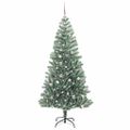 vidaXL Umelý vianočný stromček, snehom obalený, s LED svetlom 240 cm