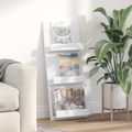 vidaXL Regál na časopisy Biela 43 x 11 x 102 cm Kompozitné drevo