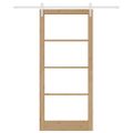 vidaXL Posuvné dvere 93 x 211 cm Masívne borovicové drevo a sklo