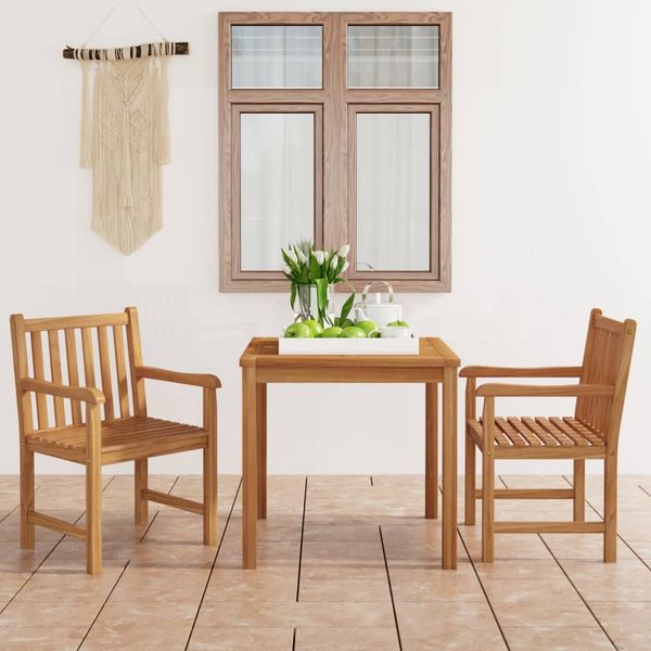 vidaXL 3-dielna záhradná jedálenská súprava 80x80 cm masívne teakové drevo