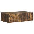 vidaXL Nástenný bočný stôl Dymový dub 59 x 34,5 x 17 cm