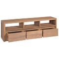 vidaXL TV stolík z teakového dreva s prírodným zakončením 120x30x40 cm