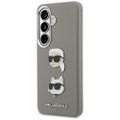 Puzdro Karl Lagerfeld Saffiano Double Heads Metal pre Samsung Galaxy S26 strieborná