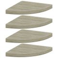 vidaXL Plávajúce rohové police 4 ks, dubové 35x35x3,8 cm, MDF