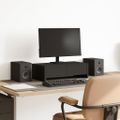vidaXL Stojan na monitor a zásuvky čierny 50x27x15 cm kompozitné drevo