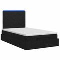 vidaXL Ottoman posteľ s matracom a LED Čierna 120 x 200 cm Látka