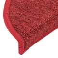 vidaXL Kobercové nášľapy na schody 15 ks červené 65x21x4 cm