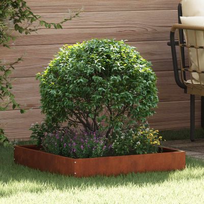 vidaXL Obrubník trávnika 60 x 60 x 13 cm Hrdzavý