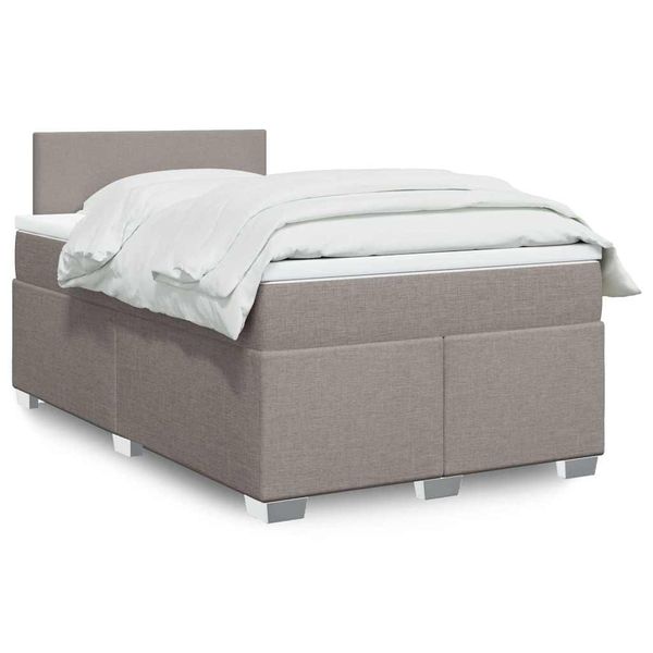 vidaXL Boxspring posteľ s matracom sivohnedá 120x190 cm látka