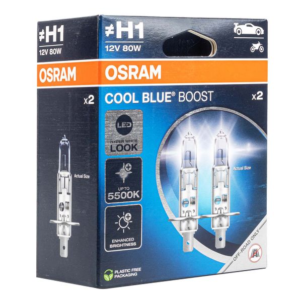 Halogenová žiarovka Osram H1 12V 80W P14.5s Cool Blue Boost 5500K / 2 ks