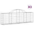 vidaXL Oblúkový gabionový kôš 3 ks 200x30x60/80 cm pozinkované železo