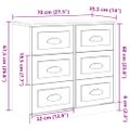 vidaXL Komoda sivá sonoma 70x35,5x67,5 cm spracované drevo