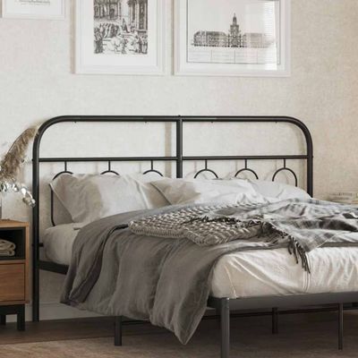 vidaXL Kovové náhradné čelo postele čierne 150 cm
