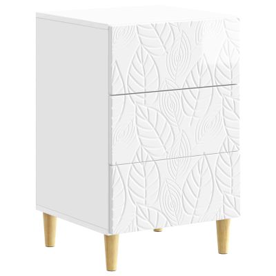vidaXL Nočný stolík Biela s vysokým leskom 43 x 39,5 x 66,5 cm