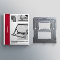 AXAGON STND-LAG hliníkový stojan na notebook 10"-17.3" nastavitelná výška, šedý Stojan, notebooky 10"–17.3", 8 poloh, výška 91–150 mm, hliník, protiskluzový, nosnost 20 kg, šedý