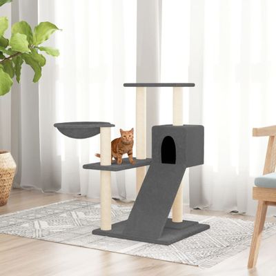 vidaXL Škrabadlo pre mačky so sisalovými stĺpikmi tmavosivé 82 cm