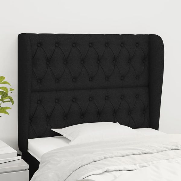 vidaXL Čelo postele so záhybmi čierne 103x23x118/128 cm látka