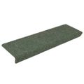 vidaXL Schodové rohože, samolepiace, 15 ks, 65x21x4 cm, zelené, s obdĺžnikovým okrajom