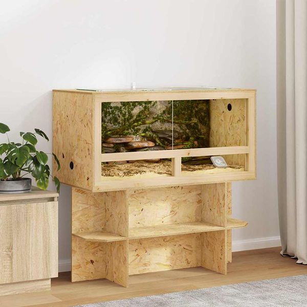 vidaXL Terárium Hnedá 100 x 50 x 50 cm OSB