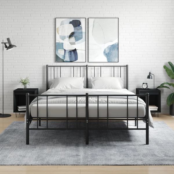 vidaXL Nočné stolíky 2 ks čierne 40x35x50 cm kompozitné drevo
